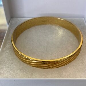 Monet Gold-Tone Textured Women's Bangle Bracelet